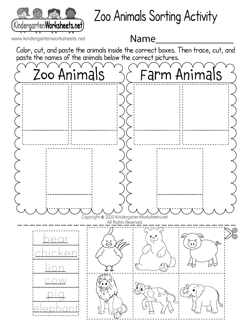 Zoo Animals Sorting Activity Worksheet - Free Printable, Digital intended for Free Printable Zoo Worksheets